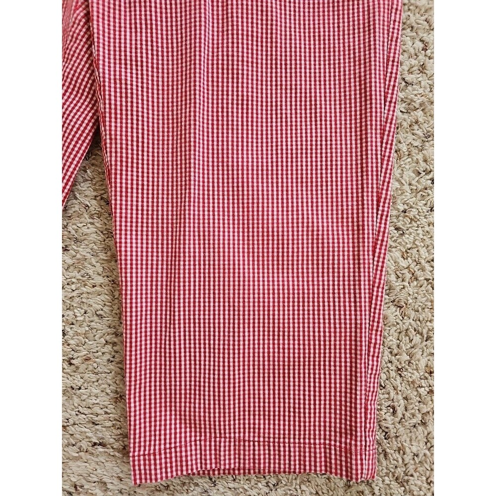 Vintage Sag Harbor Womens Red Gingham Cropped Pants 18 Cotton Country Picnic - Picture 3 of 13